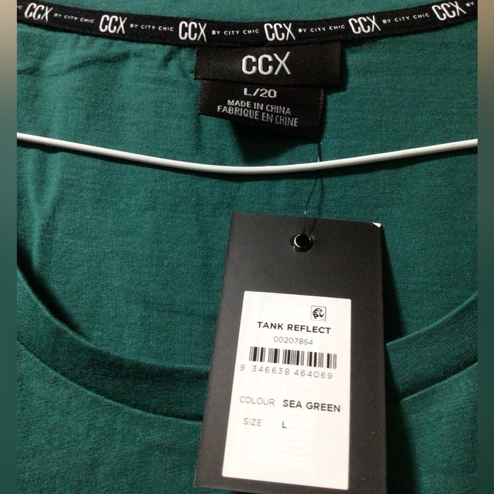 CITY CHIC  CCX TANK SHIRT SEA GREEN - Picture 2 of 9